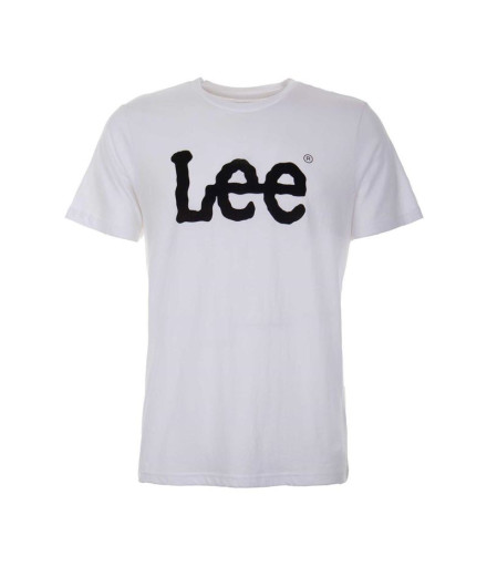 T-shirt Lee Logo Wobbly Blanc